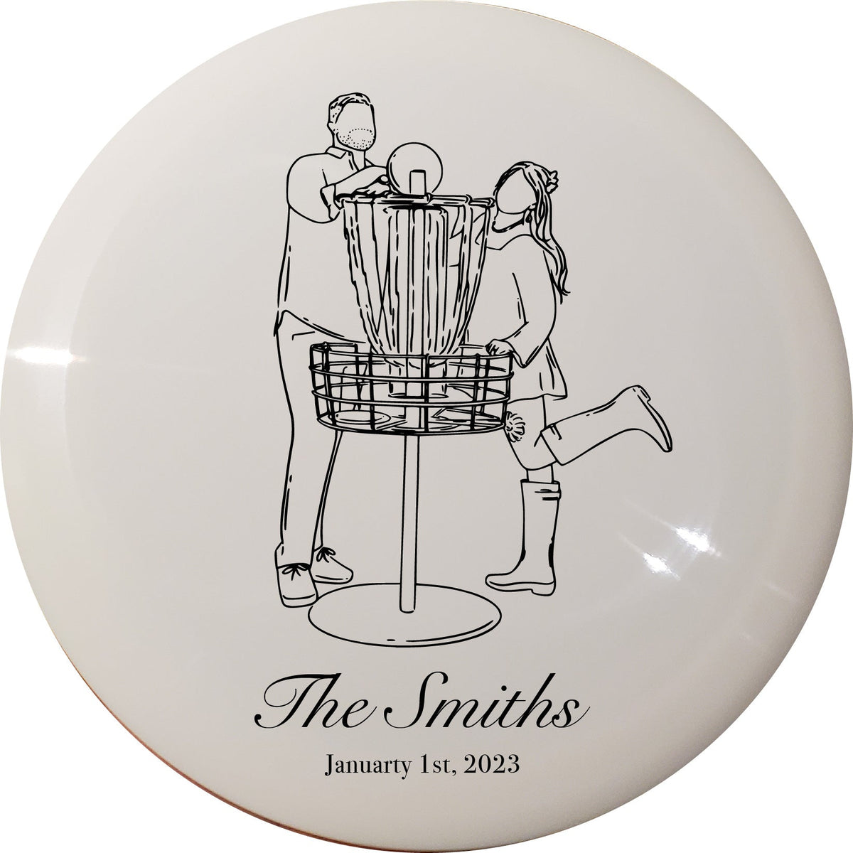 Custom Disc Golf Line Drawing Disc