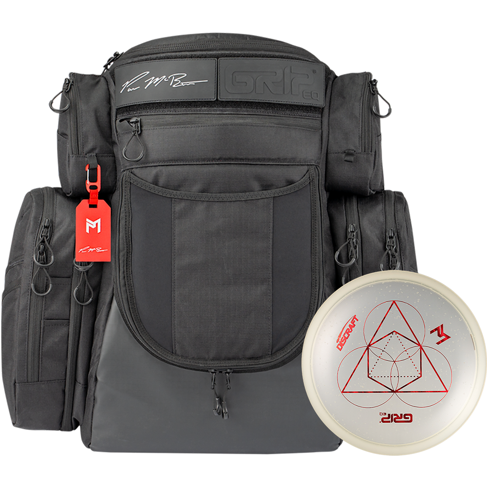 Paul McBeth MB-PX1 Bag by GRIPeq- Black/Red w/Z Confetti Glo Malita