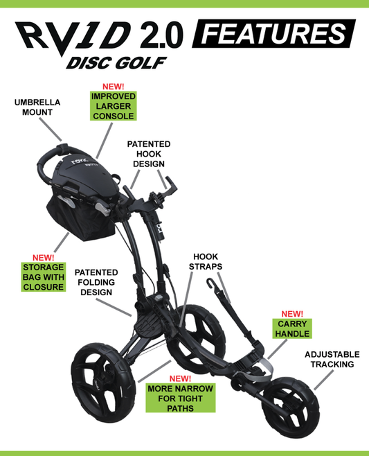 Rovic RV1D 2.0 Disc Golf Cart